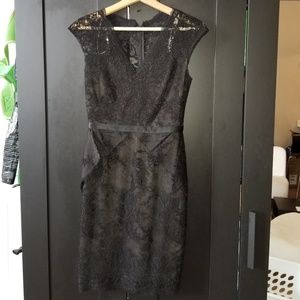 MARCHESA NOTTE BLACK LACE DRESS